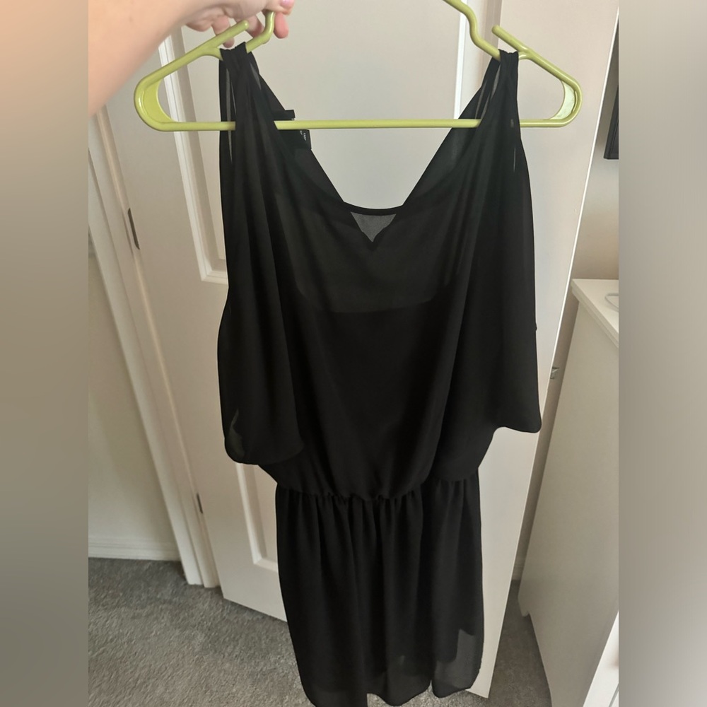Size Medium - Black Cold-Shoulder Formal Dress